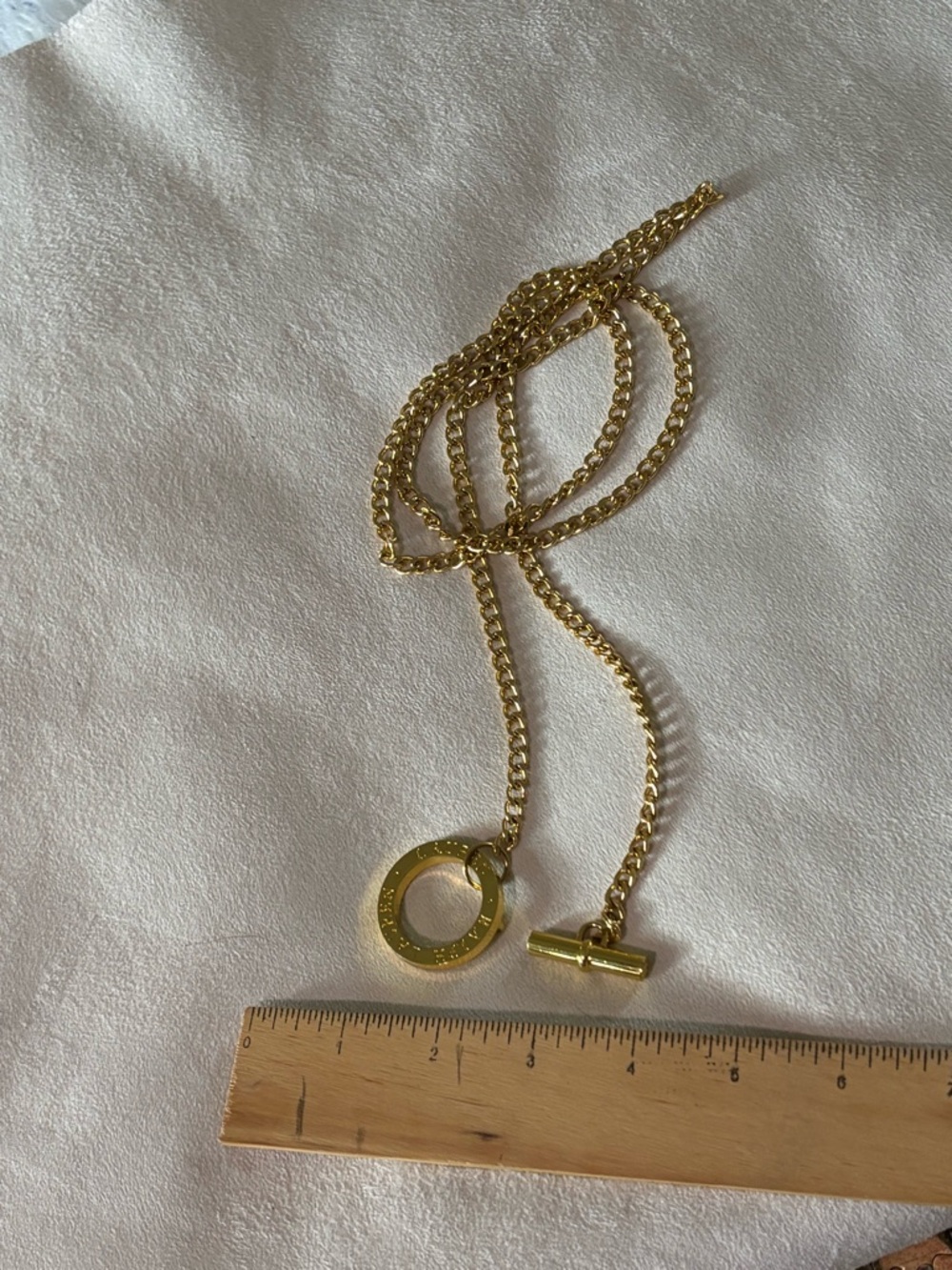 Ralph Lauren Polished Gold Ring Toggle chain belt or necklace Y2K - Picture 4 of 6